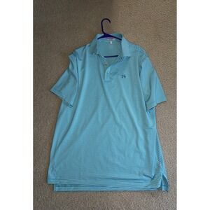 Peter‎ Millar Summer Comfort Striped Golf Polo Shirt, Men's XL, Aqua Blue